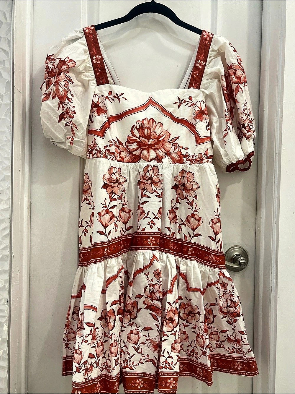 Farm Rio Floral Mini Dress in White & Red Size Small NWT